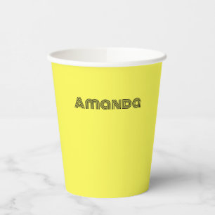 Vasos De Papel neón Fluorescente amarillo limón color brillante