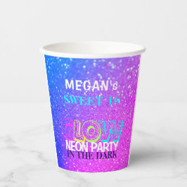 Vasos De Papel Neon glow Sweet Dieciséis cumpleaños