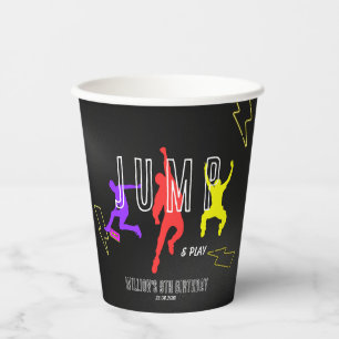 Vasos De Papel Neon Let's Jump Kids Colorful Birthday Party