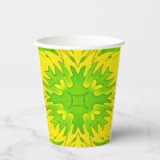 Vasos De Papel Neon Pause Dienstag Edition – Pappbecher grün gelb