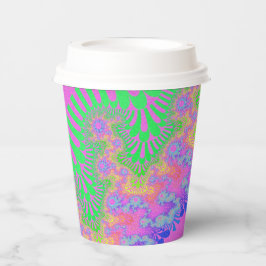Vasos De Papel Neon Rainbow Sunburst