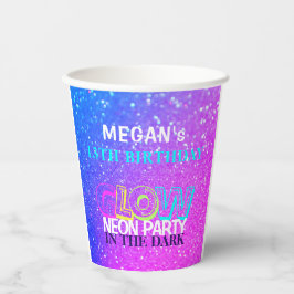 Vasos De Papel Neon resplandeciente fiesta de cumpleaños 13