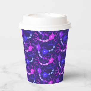 Vasos De Papel Neuronas Conectadas Neon Morado