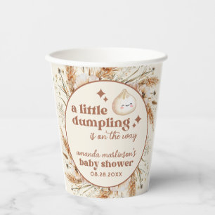 Vasos De Papel Neutral acuarela Pequeño Dumpling Bao Baby Shower