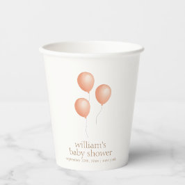 Vasos De Papel Neutral elegante Boho Balloon Baby Shower