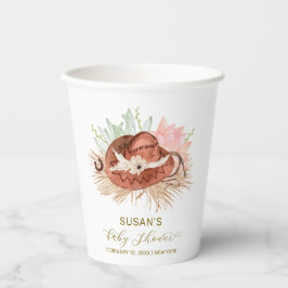 Vasos De Papel Neutral moderno Boho Cactus Cowboy Gorra Baby Show