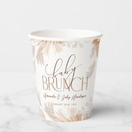 Vasos De Papel Neutral Pampas Baby Brunch Baby Shower