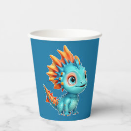 Vasos De Papel Niedlicher Alien-Drache, türkis -