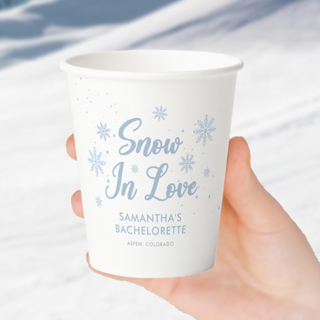 Vasos De Papel Nieve azul en amor Bachelorette de Invierno (Subido por el creador)