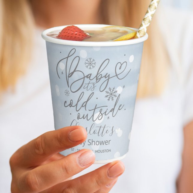 Vasos De Papel Nieve, bebé, hace frío fuera de Baby Shower (Subido por el creador)