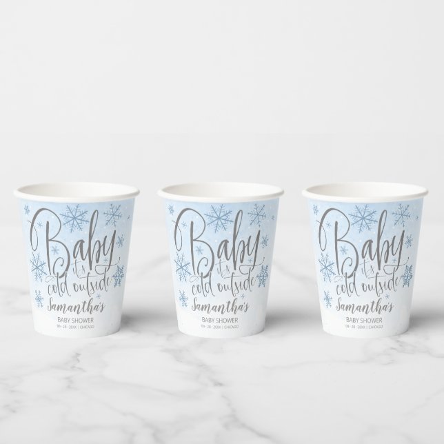 Vasos De Papel Nieve, bebé, hace frío fuera de Baby Shower (Multi)
