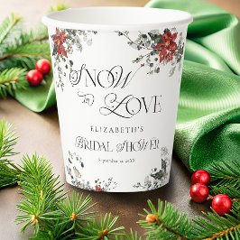 Vasos De Papel Nieve en amor Floral invierno ducha novia