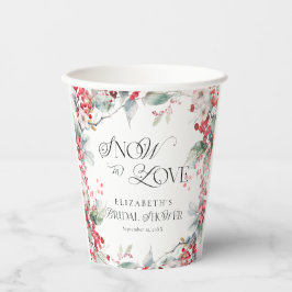 Vasos De Papel Nieve en amor Navidades de invierno ducha con flor