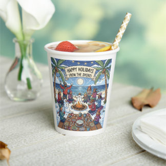 Vasos De Papel Nieve en la costa