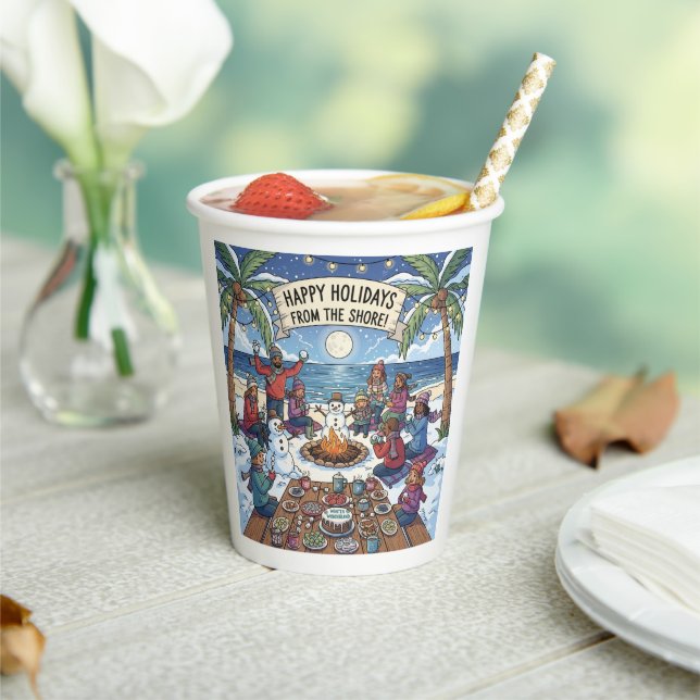 Vasos De Papel Nieve en la costa (in situ)