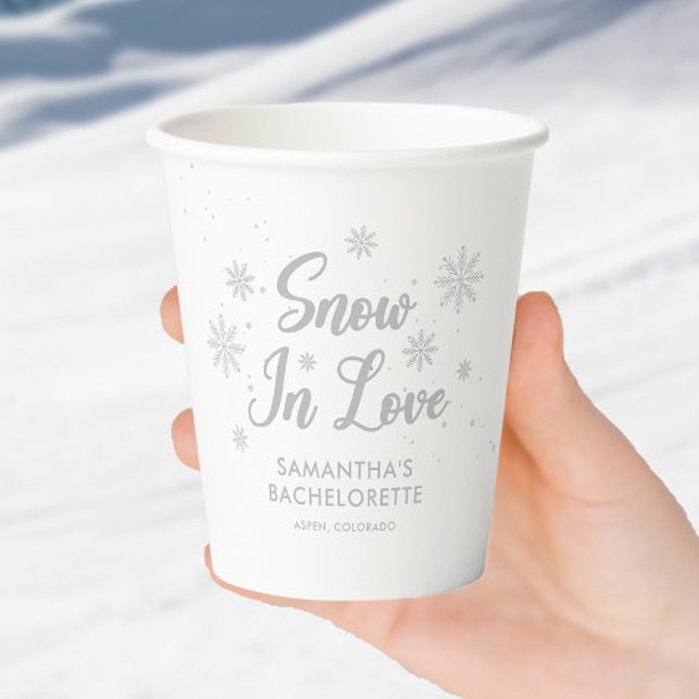 Vasos De Papel Nieve enamorada Soltera de invierno blanco (Subido por el creador)