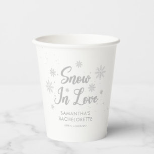 Vasos De Papel Nieve enamorada Soltera de invierno blanco