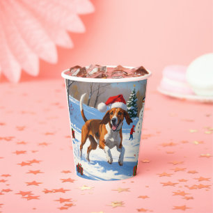 Vasos De Papel Nieve festiva de Navidades de Foxhound ingleses es
