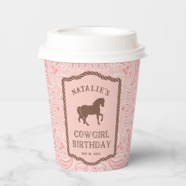 Vasos De Papel Niña de vaca rosa | Cuadros de papel de Fiesta de 