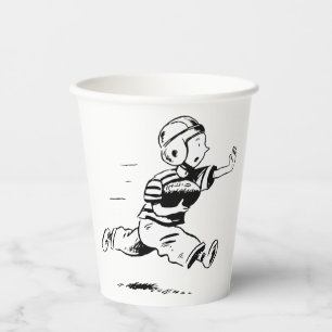 Vasos De Papel Niño Antiguo Corriendo de Regreso Fútbol Americano