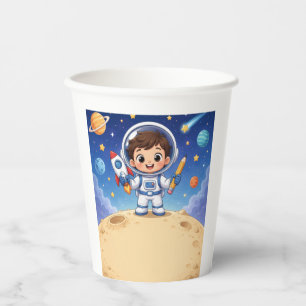 Vasos De Papel Niño Astronauta Listo para Explorar Cuaderno Escol
