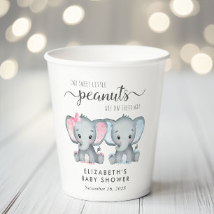 Vasos De Papel Niño Chica elefante lindo twitter Baby Shower