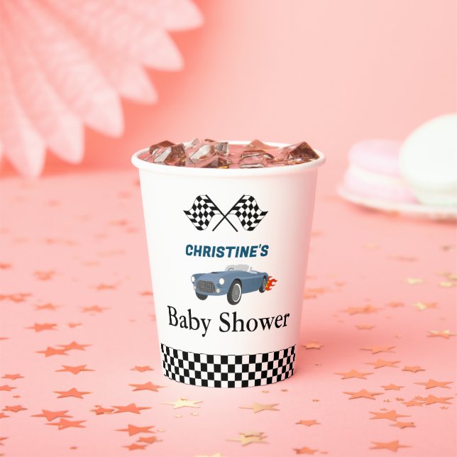 Vasos De Papel Niño de carrera de auto fiesta de ducha bebé (in situ)