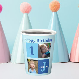 Vasos De Papel Niño Personalizado foto de cumpleaños niños primer