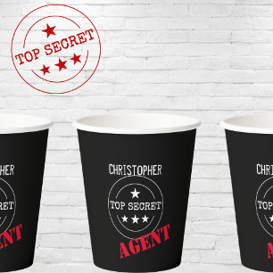 Vasos De Papel Niños agentes secretos personalizados