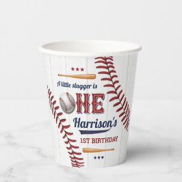 Vasos De Papel Niños Béisbol Primer Cumpleaños