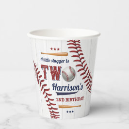 Vasos De Papel Niños Béisbol Segundo Cumpleaños