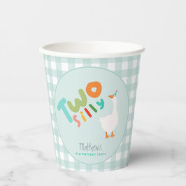 Vasos De Papel Niños Blue Two Silly Goose Blue 2º cumpleaños