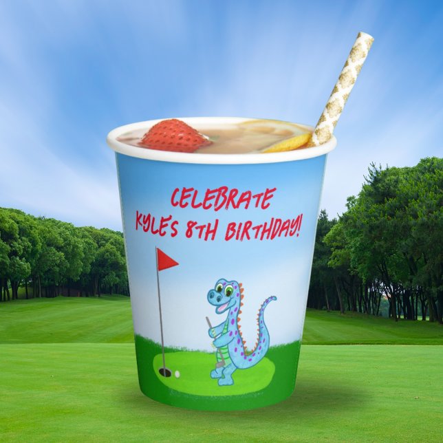 Vasos De Papel Niños con problemas de Dinosaurios Cute Golf Cumpl (Subido por el creador)