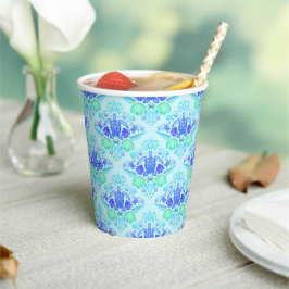 Vasos De Papel Niños Cuidados Tropical Blue Ocean Sea Turtle