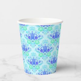 Vasos De Papel Niños Cuidados Tropical Blue Ocean Sea Turtle