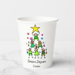 Vasos De Papel Niños de árbol de Navidad personalizados