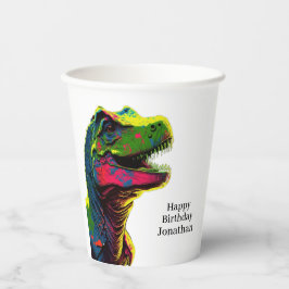 Vasos De Papel Niños de cumpleaños felices de dinosaurios Cuadros