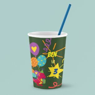 Vasos De Papel Niños de Dinosaurios vajilla fiesta
