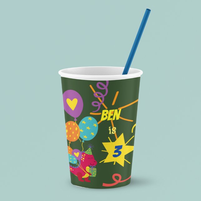 Vasos De Papel Niños de Dinosaurios vajilla fiesta (Subido por el creador)