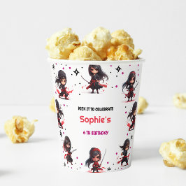 Vasos De Papel Niños de estilo Ninja, cumpleaños de niñas