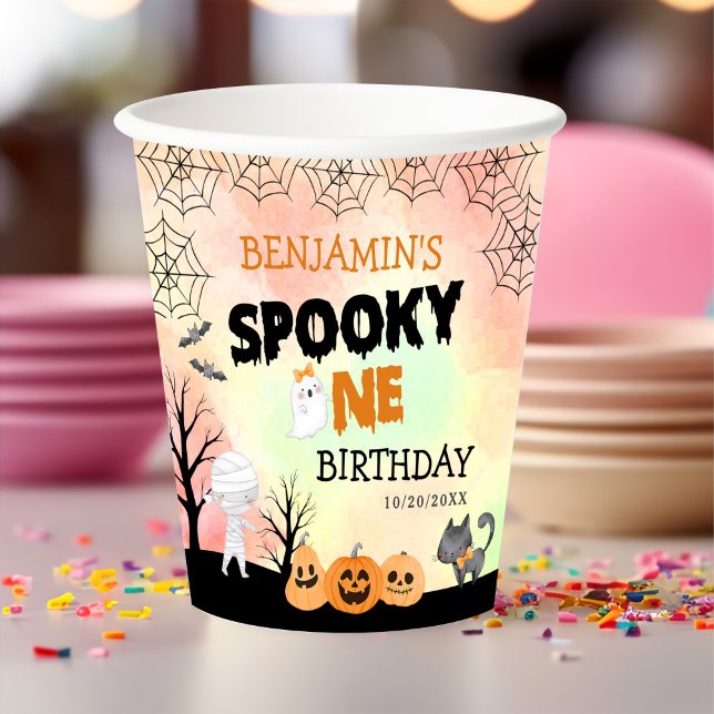 Vasos De Papel Niños de Halloween disfrazan Fiesta de primer cump (Subido por el creador)