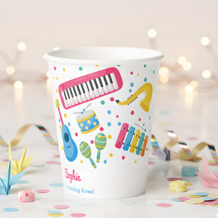 Vasos De Papel Niños de instrumentos musicales