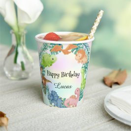 Vasos De Papel Niños de la escuela de la selva de los dinosaurios