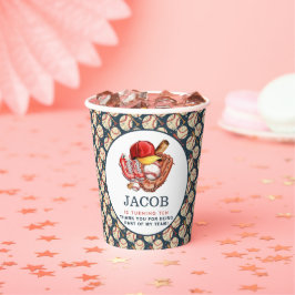 Vasos De Papel Niños de la Marina de Béisbol Azul Nacimiento Fies