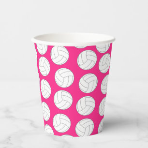Vasos De Papel Niños de voleibol Deportes de cumpleaños Fiesta