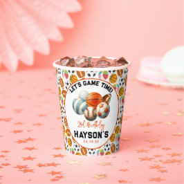 Vasos De Papel Niños deportivos modernos fiesta de segundo cumple