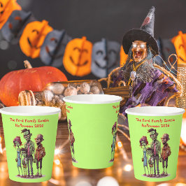 Vasos De Papel Niños Familia Zombie Cuadros de papel de fiesta de