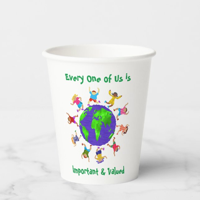 Vasos De Papel Niños importantes y valiosos (Anverso)