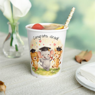 Vasos De Papel Niños León Elefante Jirafa Preescolar Kindergarten