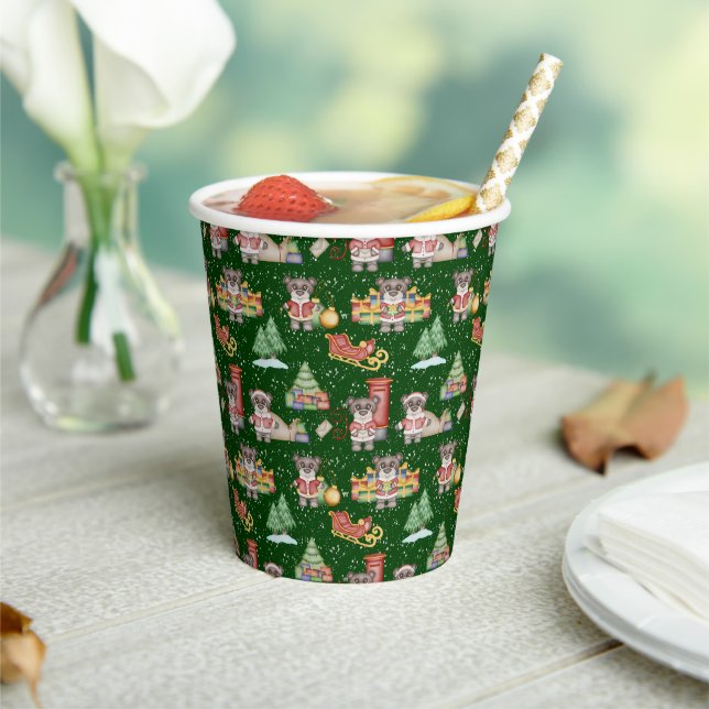 Vasos De Papel Niños Navidades adoran a los animales festivos (in situ)